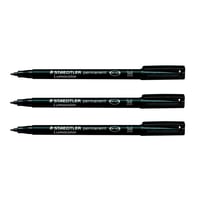 Lot de 3 marqueurs permanents - STAEDTLER - Lumocolor 317M - Pointe ogive 1 mm - Noir