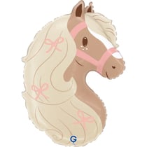 Ballon Aluminium Hélium Géant - Tête de Poney Boho 58 cm