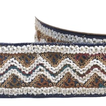 Galon brodé paillettes 55mm bleu roi au mètre