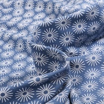 Coupon tissu de 50 cm Jersey Coton Bleu denim