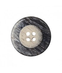 Carte de 4 boutons Panier rond 4 trous Gris 18mm - Union Knopf Gris
