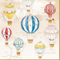 4 serviettes en papier découpage collage 33 cm Easy Life MONGOLFIERE