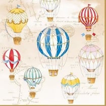 4 serviettes en papier découpage collage 33 cm Easy Life MONGOLFIERE