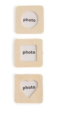 3 CADRE PHOTO BOIS MAGNET 45x45