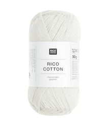 Coton à tricoter ou à crocheter Rico Cotton - Rico Design 000 Blanc