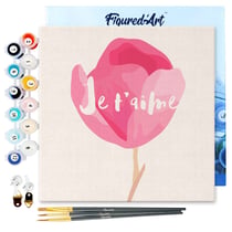 Mini Peinture par Numéro Figured'Art 20x20cm avec cadre Je T'aime - Petit Format