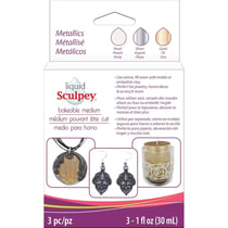 Set 3 flacons argile liquide métalliques - 30 ml - Sculpey