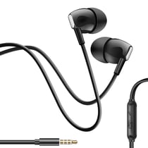 Inkax Écouteurs Filaires Jack 3,5 mm avec Microphone Intégré Noir