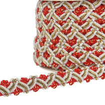 Bobine 25m galon zig zag métal 13mm Rouge
