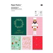 Bloc de cartes postales - 15 feuilles Christmas