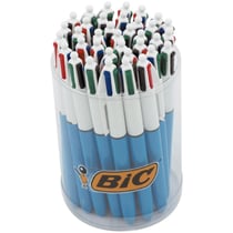 Lot de 36 stylos bille BIC 4 Couleurs - 4 couleurs classiques - Pointe moyenne 1 mm