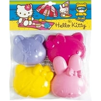 4 moules a sable hello kitty - jouet de sable - jeu plein air