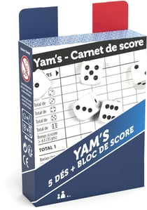 Jeu de yam's : 5 des + bloc de score - jeu de voyage traditionnel - ducale