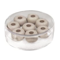 Silk - Bead Perle en verre à grand trou, brun taupe, trou ø4mm, boîte 8 pièces