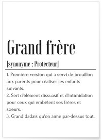 Affiche Définition Grand frère | A3 : 29,7x42cm