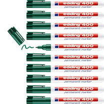 Lot de 10 marqueurs permanents pointe ronde 1 mm - EDDING 400 - Vert