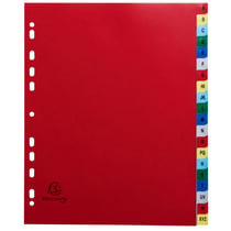 Intercalaires imprimés alphabétique PP couleurs 12/100e - 20 positions - A4+ - Assorties vives - x 20 - Exacompta