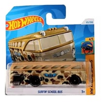 Véhicule surfin school bus hot wheels 1/64 - hw xtreme sports 4/5 - mattel - htb99 - petite voiture métal