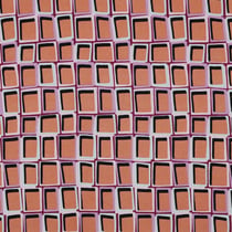 Tissu Viscose Lia carreaux saumon sur fond Violine