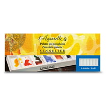 Palette - Peinture aquarelle - Porcelaine - Blanc - 6 compartiments - Sennelier