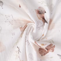Tissu Double gaze de Coton Alya sur fond Blanc