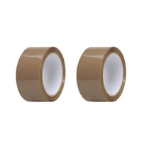 Lot de 2 rubans adhésif - Marron - Havane - Colis - Paquet - 66mx48mm