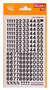 Chiffres Transfert Noir 8mm