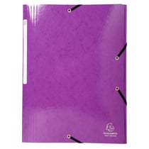 Chemise à élastiques 3 rabats Maxi capacity carte lustrée pelliculée 425gm2 Iderama A4 - Violet - x 25 - Exacompta