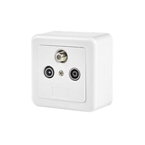 Nedis Prise Murale d'Antenne Multimédia Coaxiale pour TV / FM / Satellite Blanc / Argent