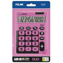 Blister calculatrice de bureau 10 chiffres Duo, rose