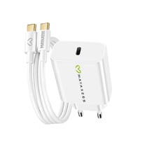 Mayaxess Chargeur Secteur pour Galaxy A33 20W + Câble USB-C 1m Blanc