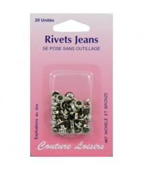 Rivets jeans couleur nickelée X 20 - Distrifil Nk Jaune