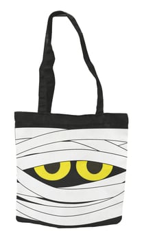 Tote bag Momie Halloween en coton imprimé 25x25 cm