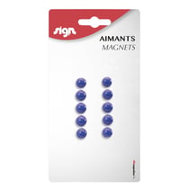 Lot De 10 Aimants Ronds Diamètre De 9 Mm - Bleu - Sign