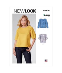 Patron New Look 6708 - Top Femme avec manches raglan, froncé à la couture du 34 au 46 (FR) taille n°FR 34-46