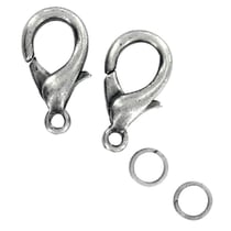 MégaCréa DIY - Fermoirs mousqueton argent 13 mm 5 pièces