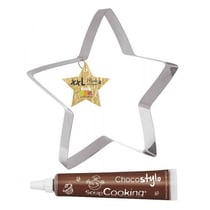 Découpoir à pâtisserie inox XXL Etoile + 1 Stylo chocolat