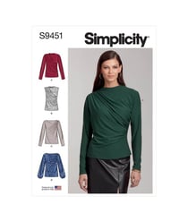 Patron Simplicity 9451 - Hauts en tricot pour femme du 34 au 50 FR taille n°FR 34-42