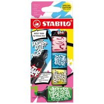 Lot de 5 surligneurs mini pointe biseautée 2-5 mm - STABILO BOSS MINI by Snooze One - Multicolore
