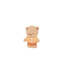 Carte de 3 boutons Ourson blanc 15mm - Union Knopf Orange