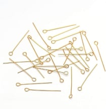 250 TIGES A OEIL METAL dore 30 x 0,7 mm - creation bijoux perles