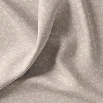 Tissu Coton imprimé floral  Luniva blanc sur fond Beige sable - Au mètre