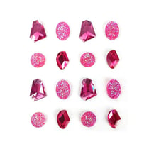16 pierres précieuses adhésives rose 20 mm
