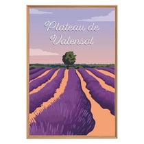 Tableau mural encadré illustration Valensole 65x97 cm