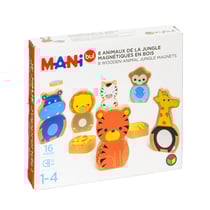 8 animaux de la jungle magnétiques en bois Oxybul