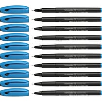 Lot de 10 Feutres Fineliner SCHNEIDER Topliner 967 - Bleu clair - Pointe 0.4 mm - Plastique recyclé