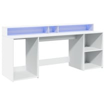 Bureau table poste de travail meuble d'ordinateur informatique étude avec lumières LED