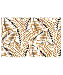 Tissu coton feuilles de 160 cm de largeur darwin moutarde vendu par 50 cm