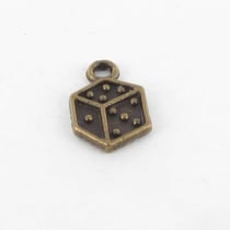 MégaCréa - Breloque en métal Dé Bronze 10 pièces
