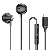 Avizar Écouteurs Semi Intra-Auriculaires USB-C avec Télécommande Modèle Jupiter Noir